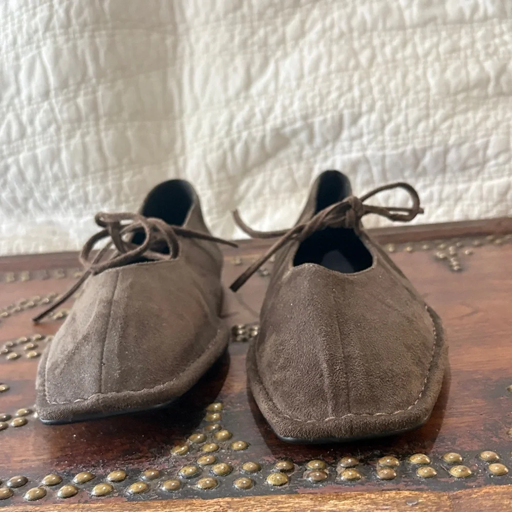 Source Unknown Brown Suede Ballet Flats - Picture 3 of 6